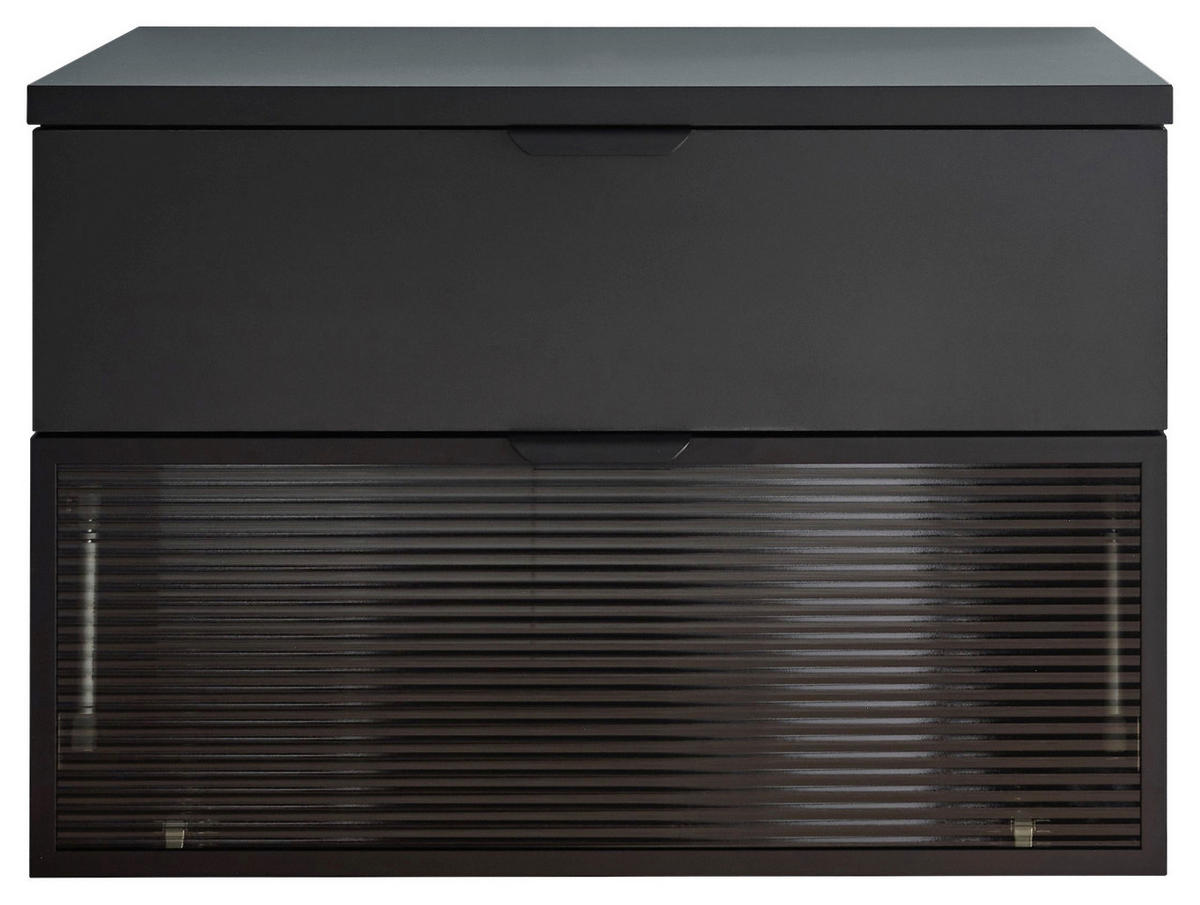 WASCHBECKENUNTERSCHRANK 80/55/46 cm  - Schwarz, KONVENTIONELL, Glas/Holzwerkstoff (80/55/46cm) - home24