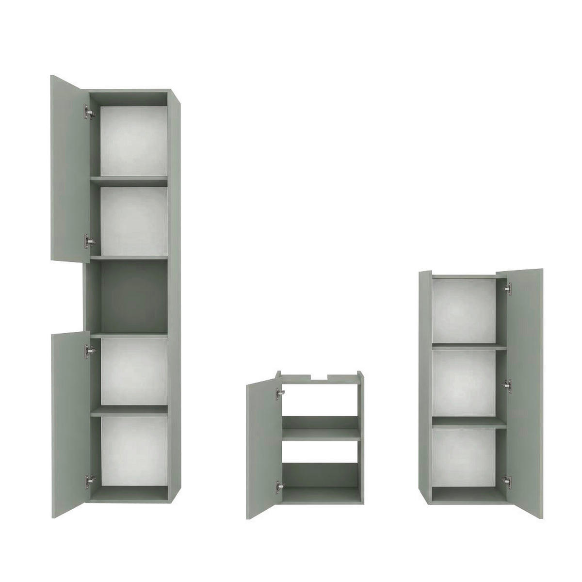 WASCHBECKENUNTERSCHRANK 42/62/35 cm  - Schilfgrün/Schwarz, Trend, Holzwerkstoff/Kunststoff (42/62/35cm) - MID.YOU