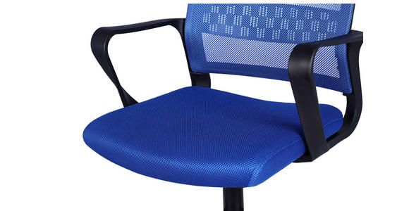 DREHSTUHL Netzbespannung Blau, Schwarz  - Blau/Schwarz, Design, Holz/Kunststoff (54/91/101/60cm) - Carryhome