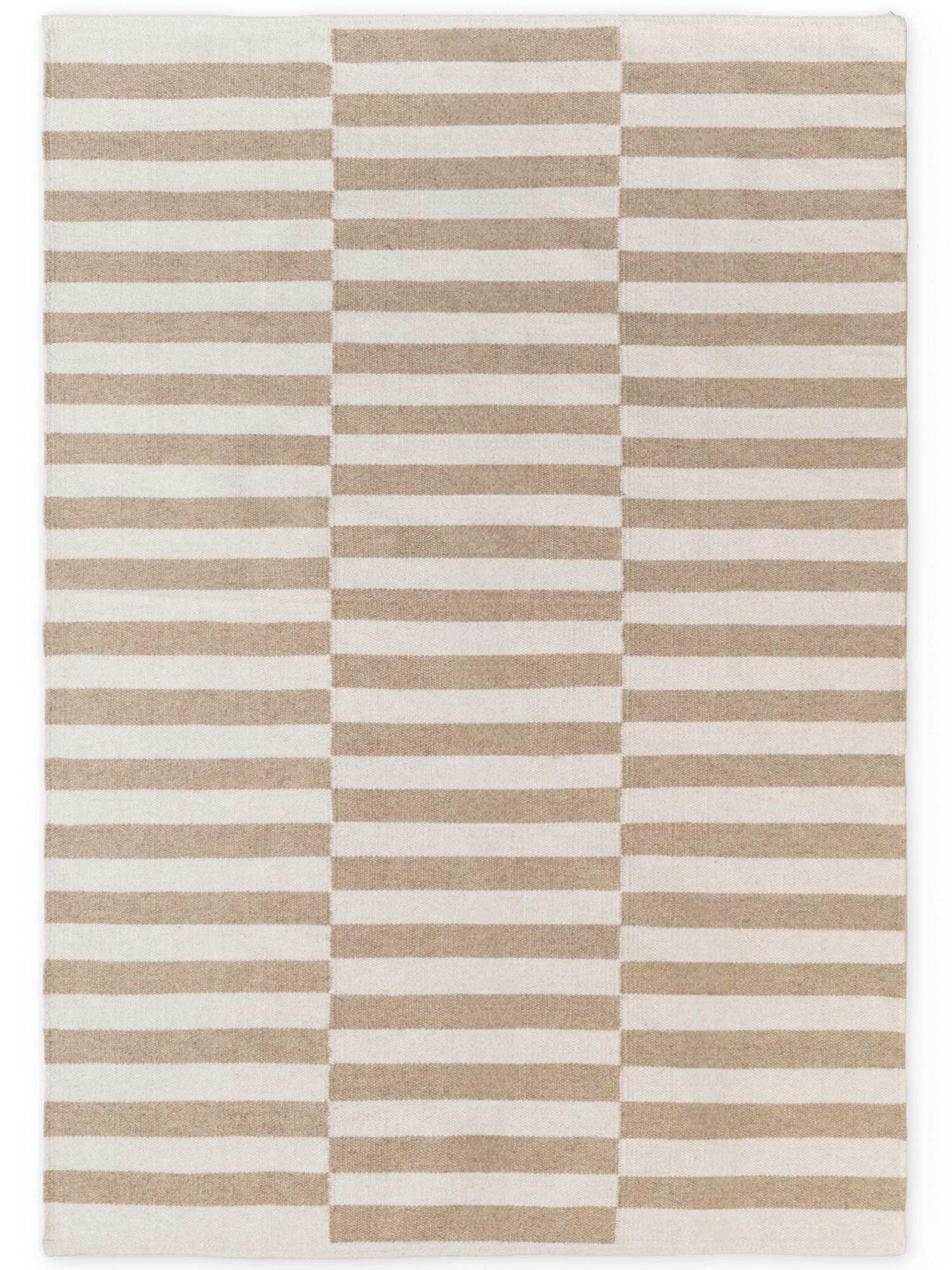 HANDWEBTEPPICH 160/230 cm Vika Weiß, Beige  - Beige/Weiß, Basics, Textil (160/230cm) - Hanse Home