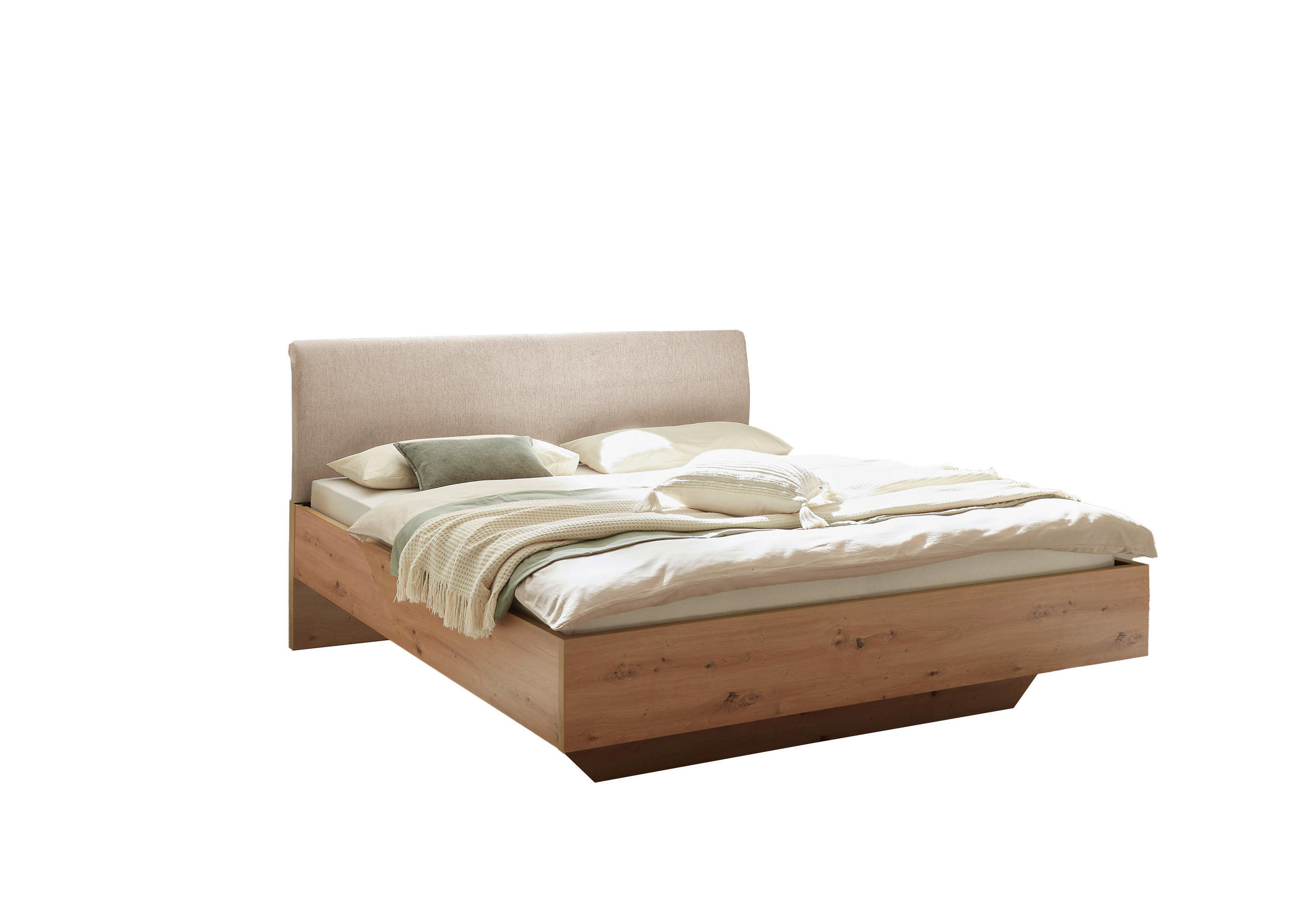 ÁGY 180/200 cm  Artisan tölgy  - kasmírszínű/Artisan tölgy, Konventionell, faalapú anyag/textil (180/200cm) - Xora