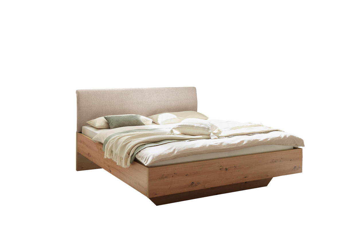 ÁGY 180/200 cm  Artisan tölgy  - kasmírszínű/Artisan tölgy, Konventionell, faalapú anyag/textil (180/200cm) - Xora