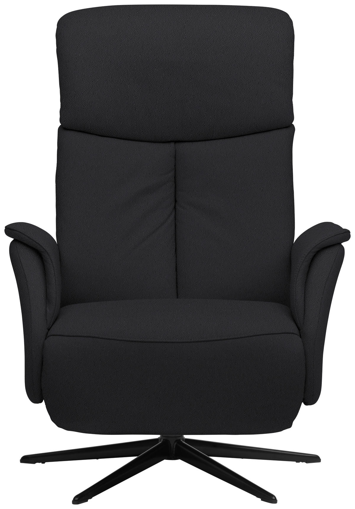 RELAXSESSEL in Leder Anthrazit  - Anthrazit/Schwarz, Design, Leder/Metall (78/106/88cm) - Welnova