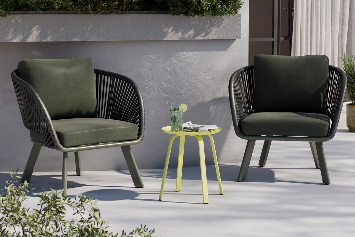 BEISTELLTISCH in Metall 40/40/46 cm  - Hellgelb, Design, Metall (40/40/46cm) - Ambia Garden