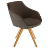 ARMLEHNSTUHL  in Flachgewebe  - Hellbraun/Eichefarben, Design, Holz/Textil (60/84/68cm) - Koinor