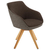 ARMLEHNSTUHL  in Flachgewebe  - Hellbraun/Eichefarben, Design, Holz/Textil (60/84/68cm) - Koinor