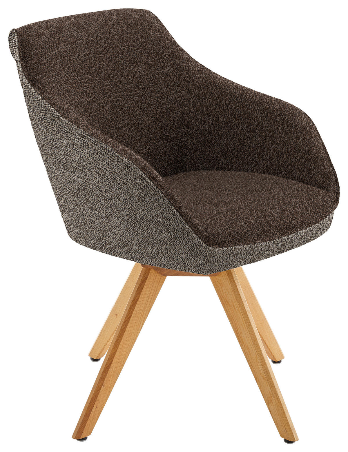 ARMLEHNSTUHL  in Flachgewebe  - Hellbraun/Eichefarben, Design, Holz/Textil (60/84/68cm) - Koinor