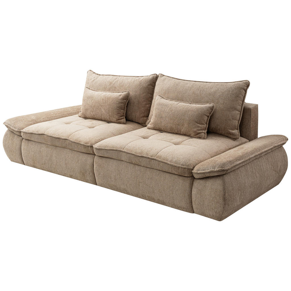 Canapea Modulară, textil, bej - Imagine 1