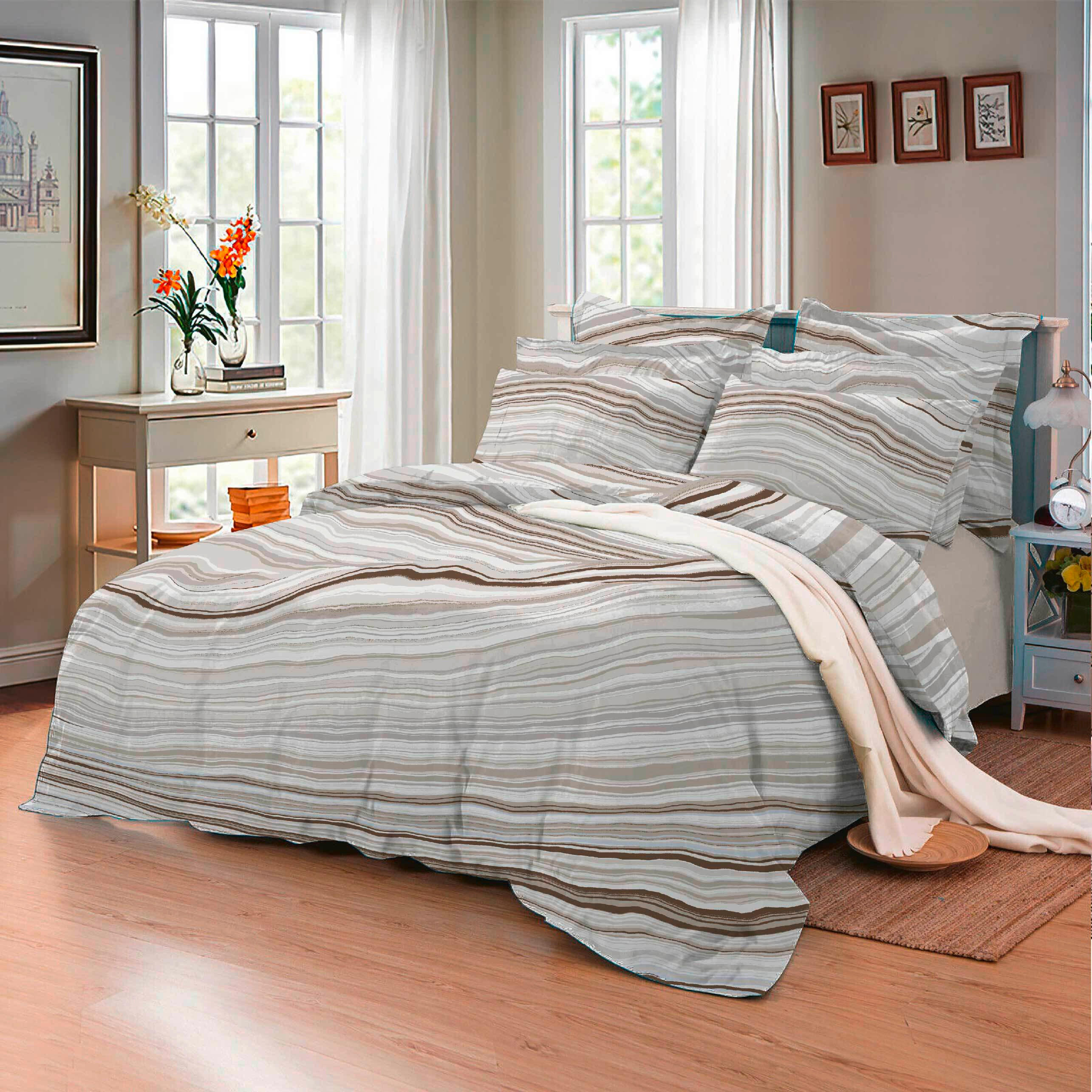 POSTELJNINA SAFIRA 140/200 cm saten naravne barve  - naravne barve, Konvencionalno, tekstil (140/200cm) - Esposa