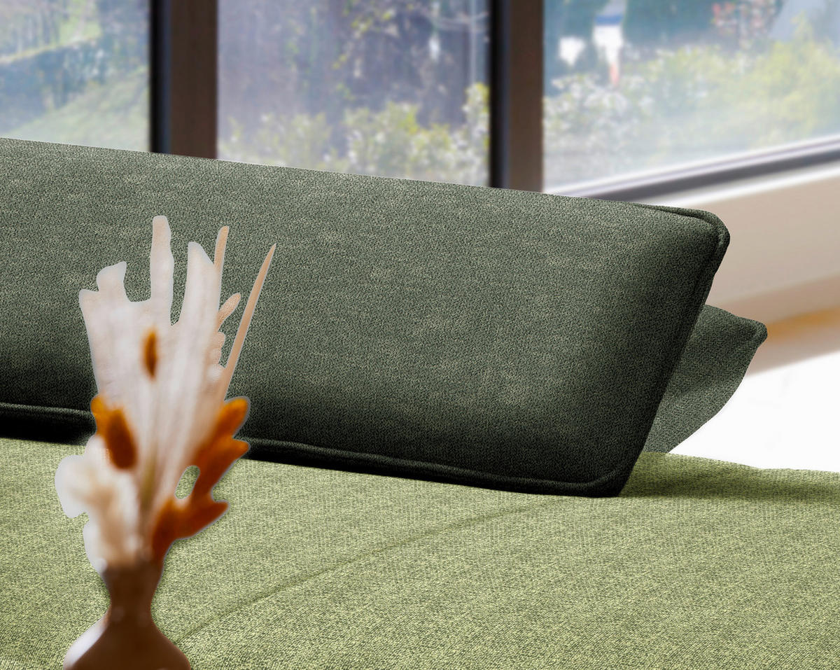 ECKSOFA in Flachgewebe Grün  - Schwarz/Grün, Design, Textil/Metall (301/191cm) - Moderano