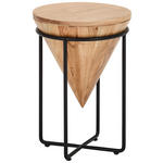 BEISTELLTISCH 31/31/46 cm Akazie vollmassiv Schwarz, Akaziefarben rund  - Schwarz/Akaziefarben, LIFESTYLE, Holz/Metall (31/31/46cm) - Landscape