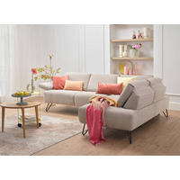 ECKSOFA Cosy Anthrazit Samt  - Anthrazit/Schwarz, Design, Textil/Metall (248-263/193cm) - SENSOO