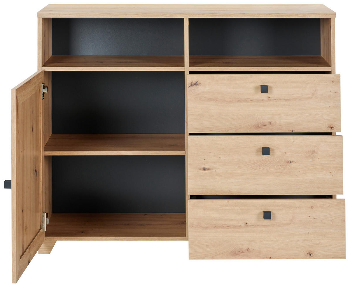 WICKELKOMMODE Clair 108/92/102/77 cm  - Anthrazit/Eiche Artisan, Basics, Holzwerkstoff/Metall (108/92/102/77cm) - Jimmylee