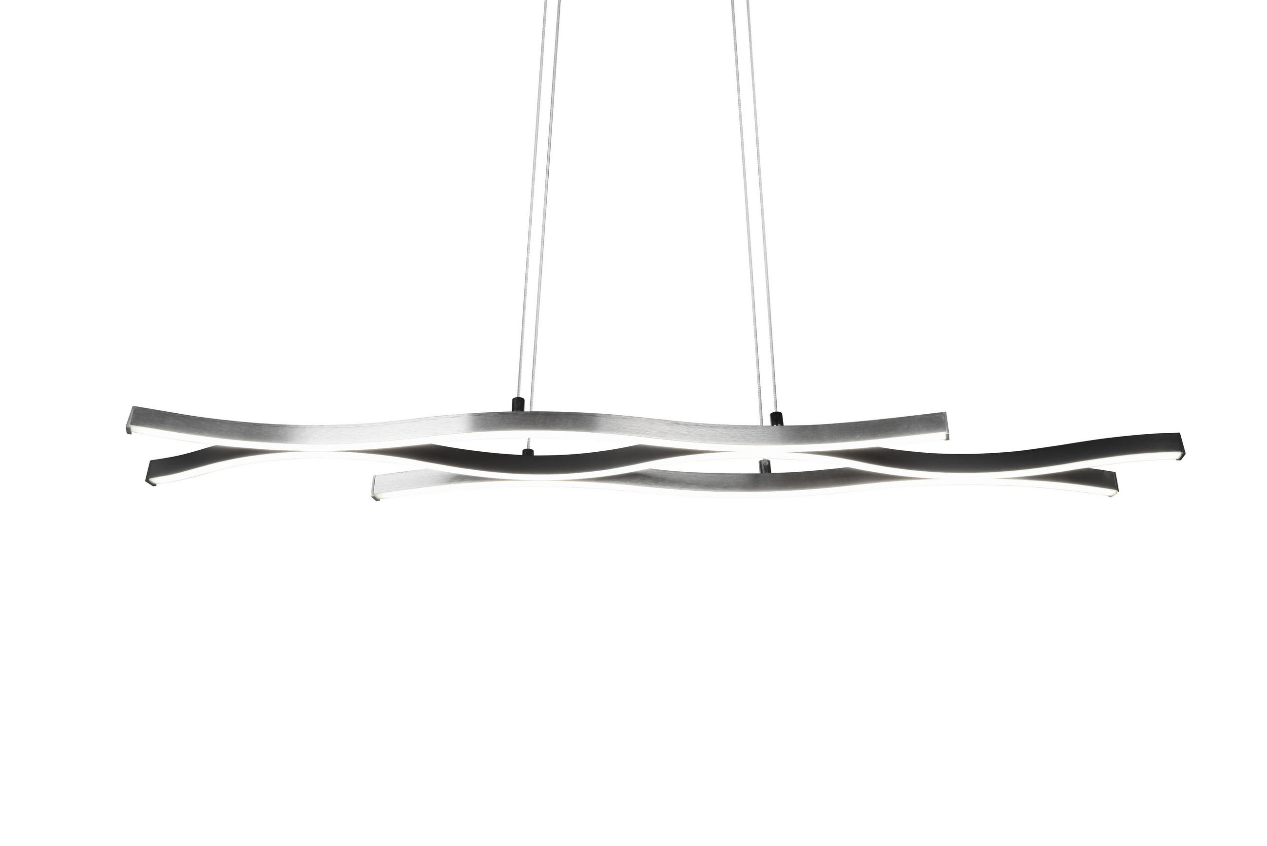 LED-PENDELLEUCHTE 107,5/150/15,5 cm  - Schwarz/Alufarben, Design, Metall (107,5/150/15,5cm) - Trio Leuchten
