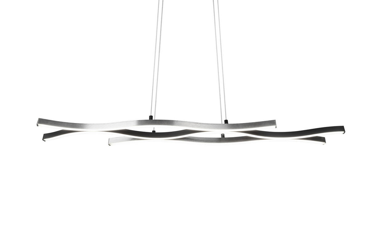 LED-PENDELLEUCHTE  107,5/150/15,5 cm   - Schwarz/Alufarben, Design, Metall (107,5/150/15,5cm) - Trio Leuchten