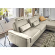 ECKSOFA  in Echtleder Ecru  334/176 cm  - Ecru/Schwarz, Design, Leder/Metall (334/176cm) - Dieter Knoll