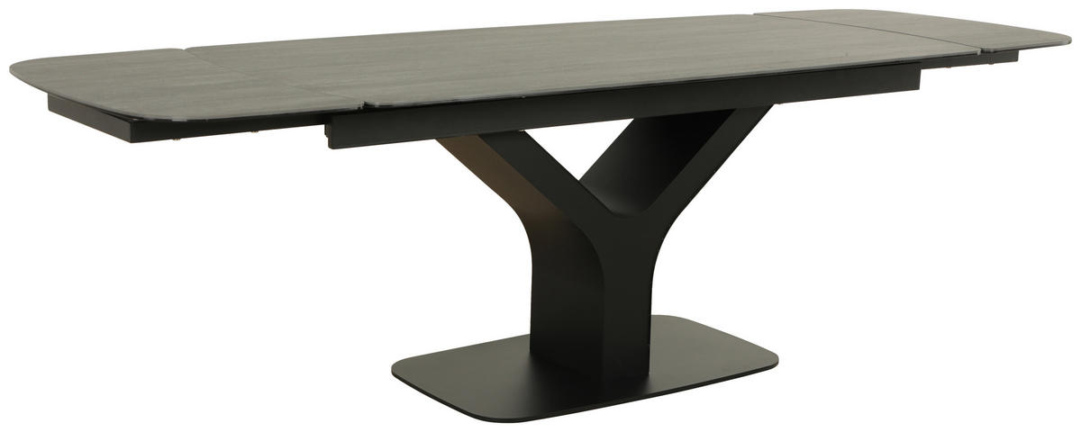 JEDILNA MIZA, črna  - črna, Design, kovina/steklo (180-260/90/76cm) - Novel