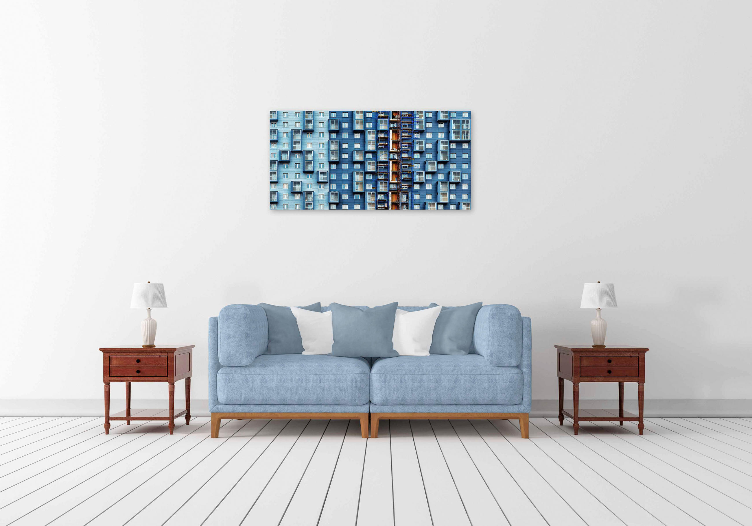 ALUMINIUMBILD Architektur 98/48 cm  - Blau, Design, Kunststoff/Metall (98/48cm)