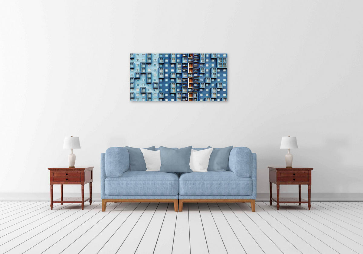 ALUMINIUMBILD 98/48 cm  - Blau, Design, Kunststoff/Metall (98/48cm)