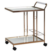 SERVIERWAGEN rechteckig Goldfarben - Goldfarben, Design, Glas/Kunststoff (67/80/45cm) - Carryhome