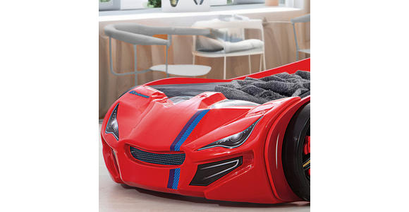 AUTOBETT 90/200 cm Rot  - Rot/Schwarz, Design, Holz/Holzwerkstoff (90/200cm) - Xora