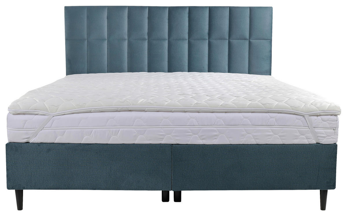 BOXBETT 180/200 cm  in Blau  - Blau/Schwarz, KONVENTIONELL, Holz/Textil (180/200cm) - Boxxx