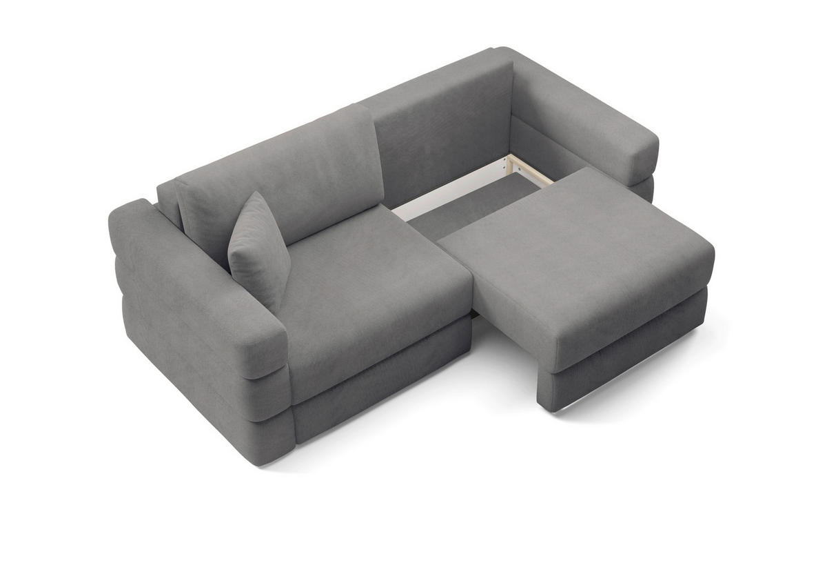 SCHLAFSOFA TERAZZO  mit Webstoff Dunkelgrau  - Dunkelgrau/Schwarz, Design, Kunststoff/Textil (254/93/167cm) - Livetastic