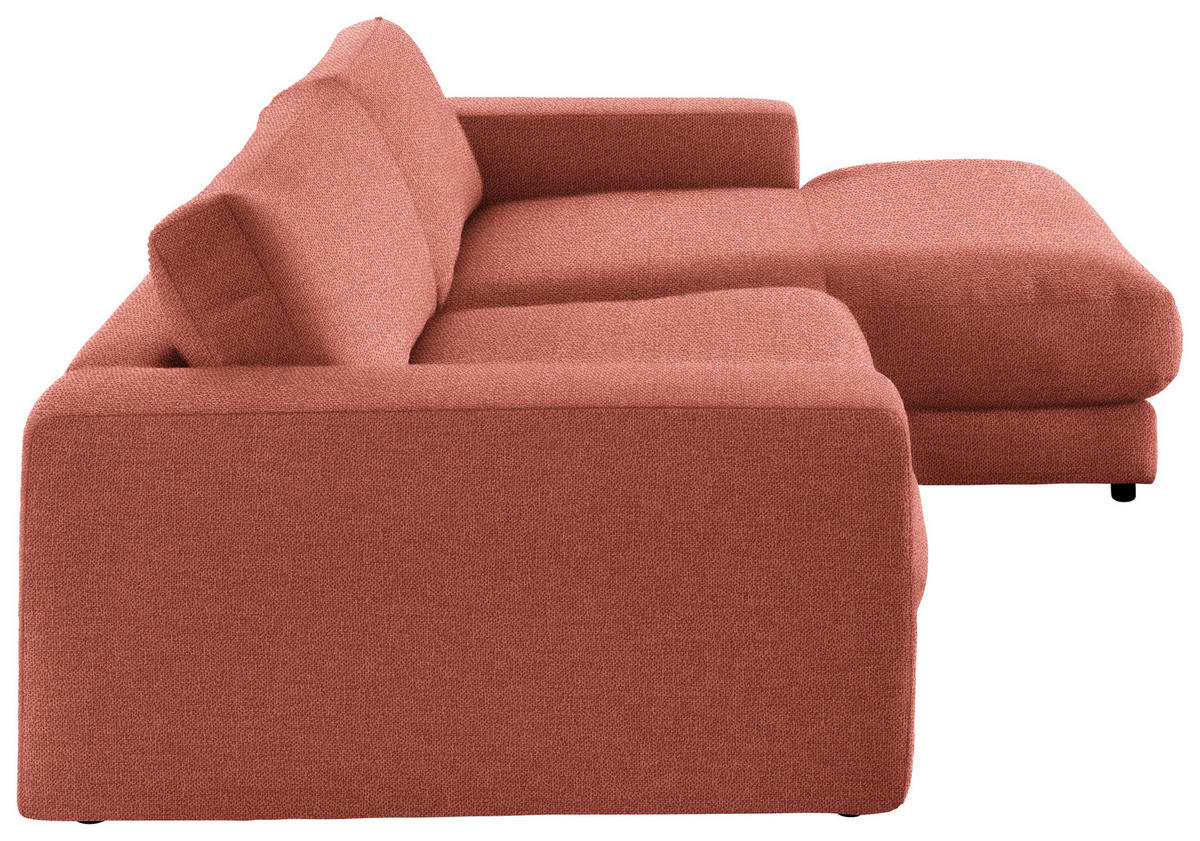 ECKSOFA in Flachgewebe Orange  - Schwarz/Orange, Design, Kunststoff/Textil (270/190cm) - Lomoco