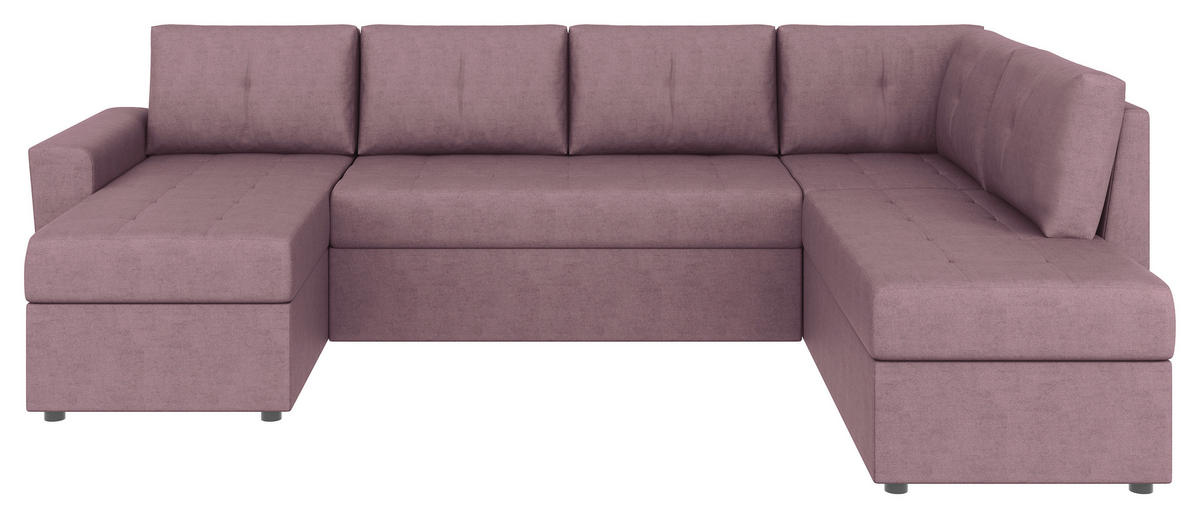 WOHNLANDSCHAFT TERMOLI Rosa Jacquard  - Schwarz/Rosa, Design, Kunststoff/Textil (155/297/212cm) - MID.YOU