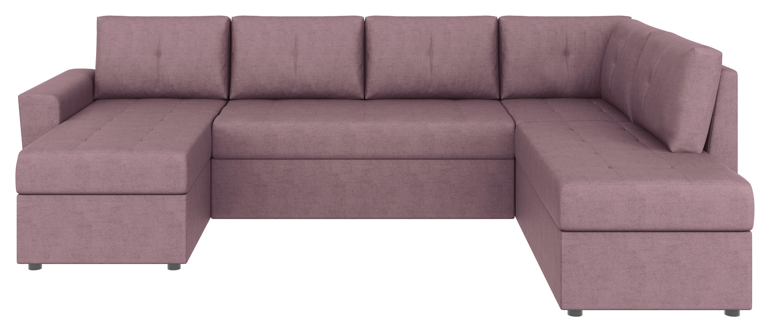 Thumbnail - Mid.you Wohnlandschaft Termoli, Rosa, Textil, 4-Sitzer, Füllung: Schaumstoff, U-Form, Ottomane rechts, 297x212 cm, Made ...