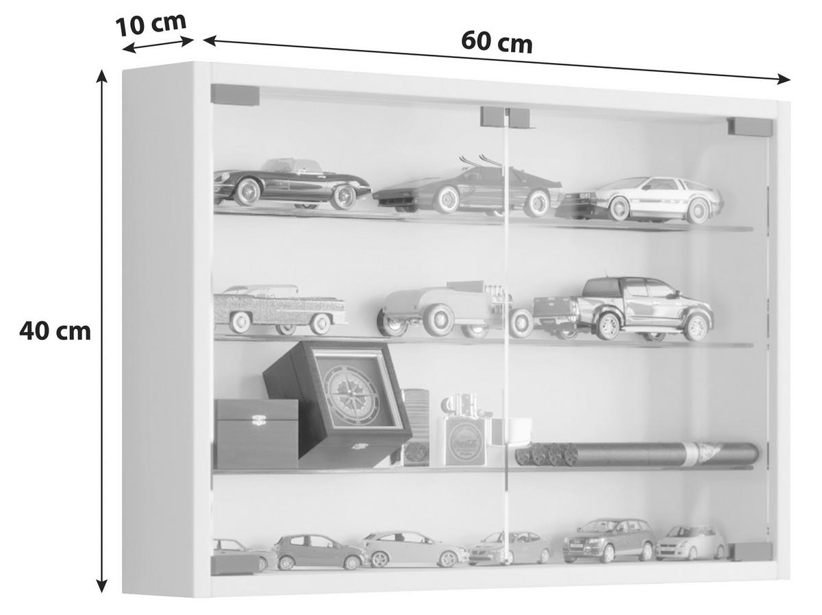 Hängevitrine in Schwarz in Schwarz  - Schwarz, Konventionell, Glas/Holzwerkstoff (60/40/10cm) - MID.YOU