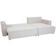 ECKSOFA inkl. Funktionen Creme Cord  - Creme/Schwarz, Design, Textil (267/141cm) - Xora