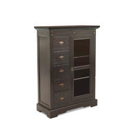 MEHRZWECKSCHRANK 86/122,5/39 cm  in Schwarz  - Messingfarben/Schwarz, MODERN, Glas/Holz (86/122,5/39cm) - MID.YOU