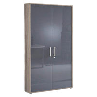 AKTENSCHRANK Sonoma Eiche, Anthrazit Hochglanz  - Anthrazit Hochglanz/Sonoma Eiche, MODERN, Holzwerkstoff (84,4/185,6/33cm) - MID.YOU