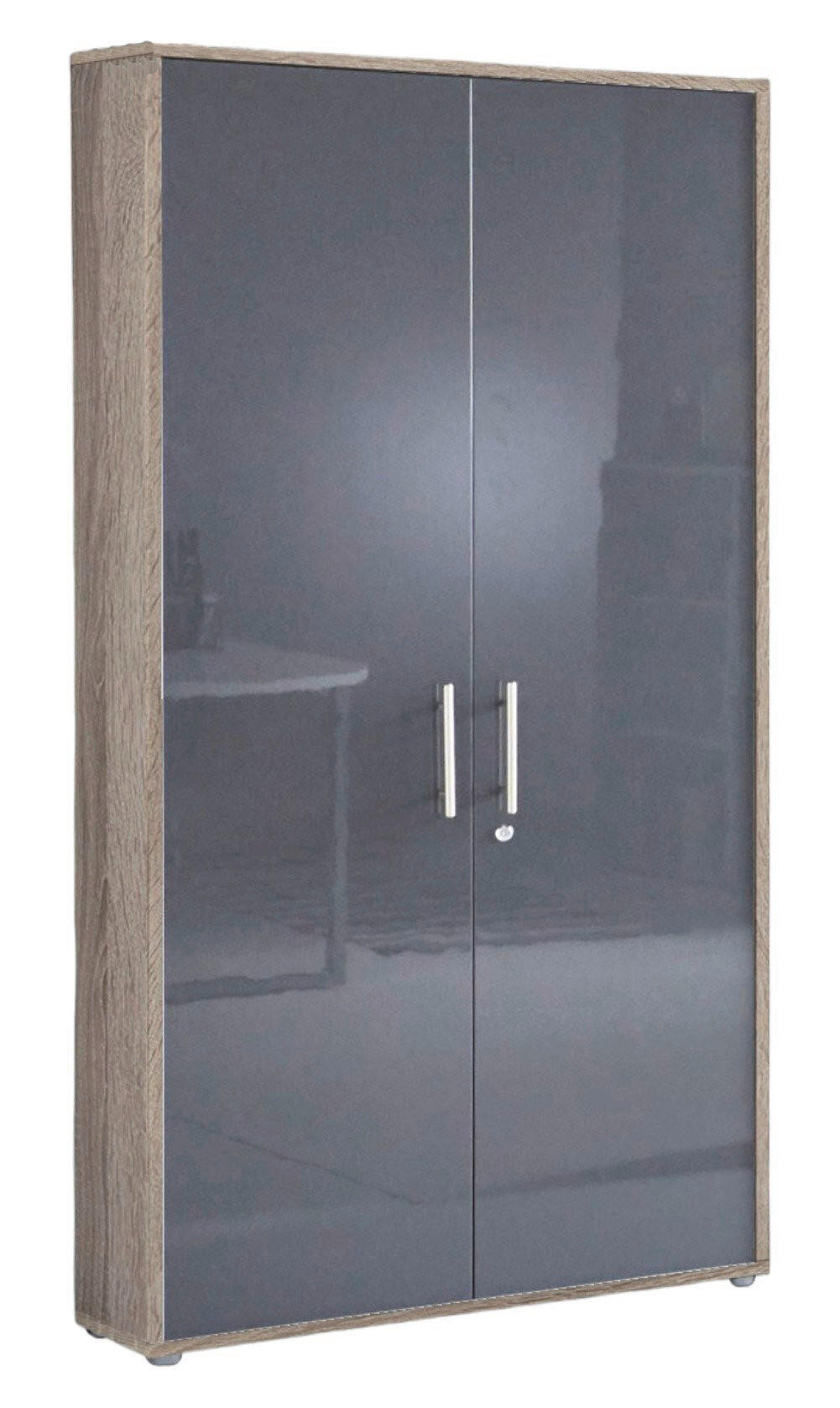 Mid.you Aktenschrank Sonoma Eiche, Anthrazit Hochglanz 84.4x185.6x33 cm
