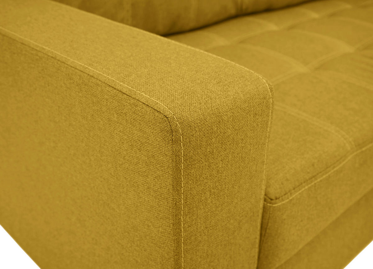 ECKSCHLAFSOFA in Mikrofaser Senfgelb  - Senfgelb/Schwarz, Design, Kunststoff/Textil (240/160cm) - Livetastic