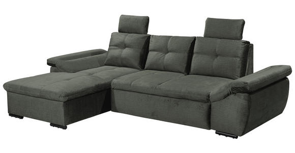 ECKSOFA  in Mikrovelours Dunkelgrün  - Dunkelgrün/Schwarz, KONVENTIONELL, Kunststoff/Textil (170/275cm) - Carryhome