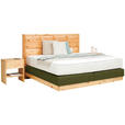 BOXSPRINGBETT 180/200 cm  in Grün, Zirbelkieferfarben  - Zirbelkieferfarben/Grün, Natur, Holz/Textil (180/200cm) - Valnatura