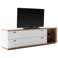 LOWBOARD  in 201/60/50 cm  - Wildeiche/Weiss, Design, Glas/Holz (201/60/50cm) - Novel