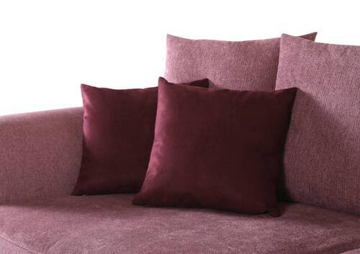 MEGASOFA in Flachgewebe Rosa  - Dunkelrosa/Schwarz, Romantik / Landhaus, Holz/Textil (280/85/124cm) - Landscape