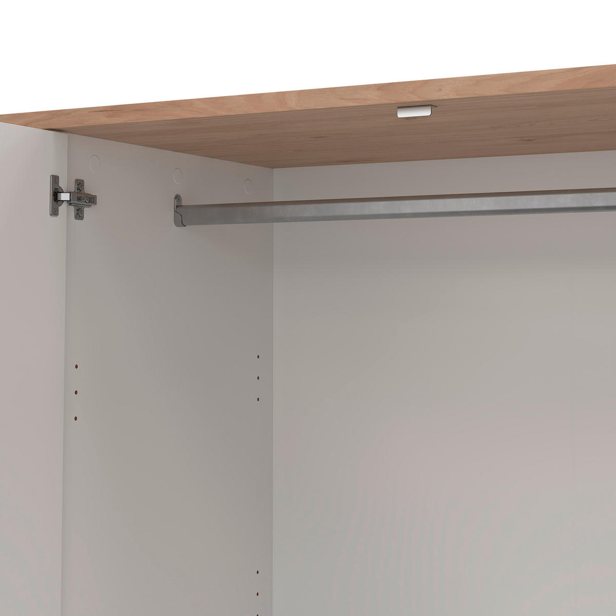 DREHTÜRENSCHRANK 197/202/58 cm 4-türig Eichefarben, Weiß  - Eichefarben/Weiß, KONVENTIONELL, Holzwerkstoff/Metall (197/202/58cm) - Boxxx