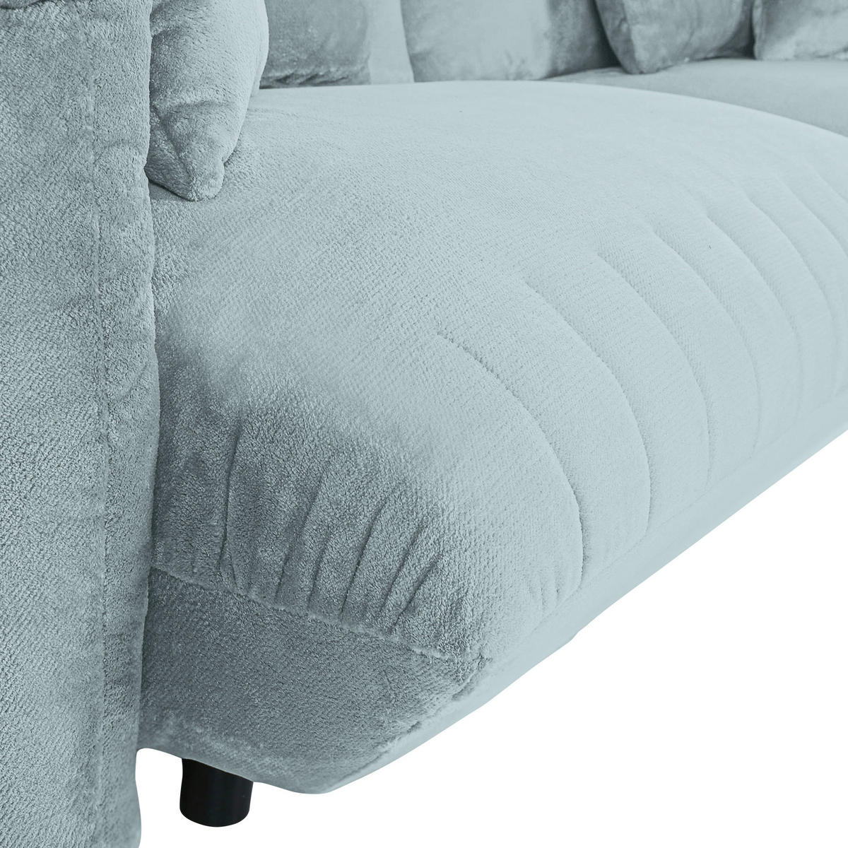 HÖRNSOFFA i plysch mintgrön  - mintgrön/svart, Klassisk, textil/plast (270/170cm) - MID.YOU