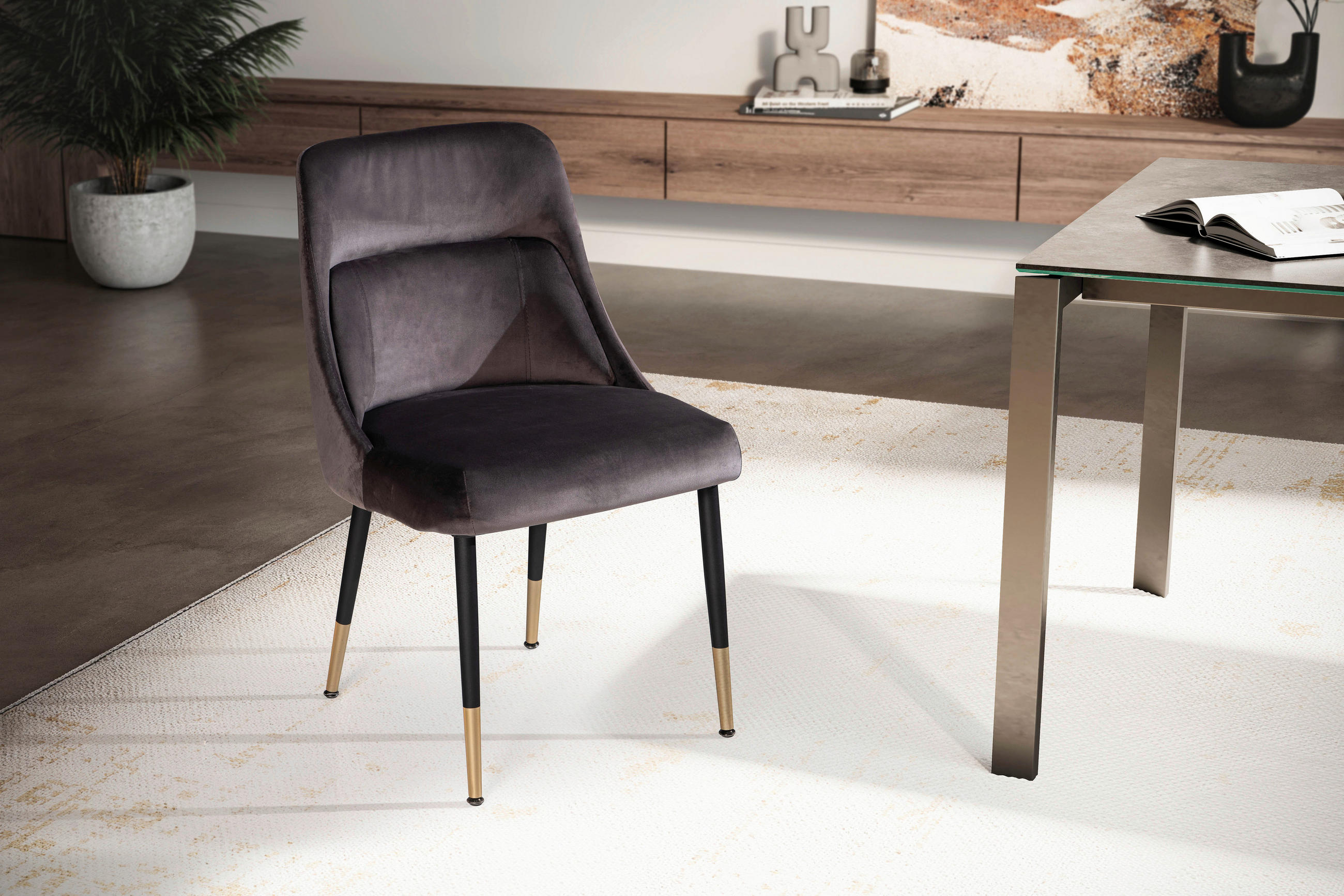 ŽIDLE, šedá - šedá/černá, Design, kov/textil (49/85/56cm) - Livetastic