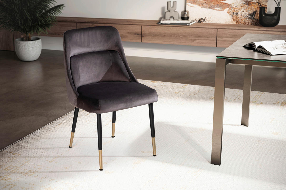STOLIČKA, 49/85/56 cm - čierna/sivá, Design, kov/textil (49/85/56cm) - Livetastic