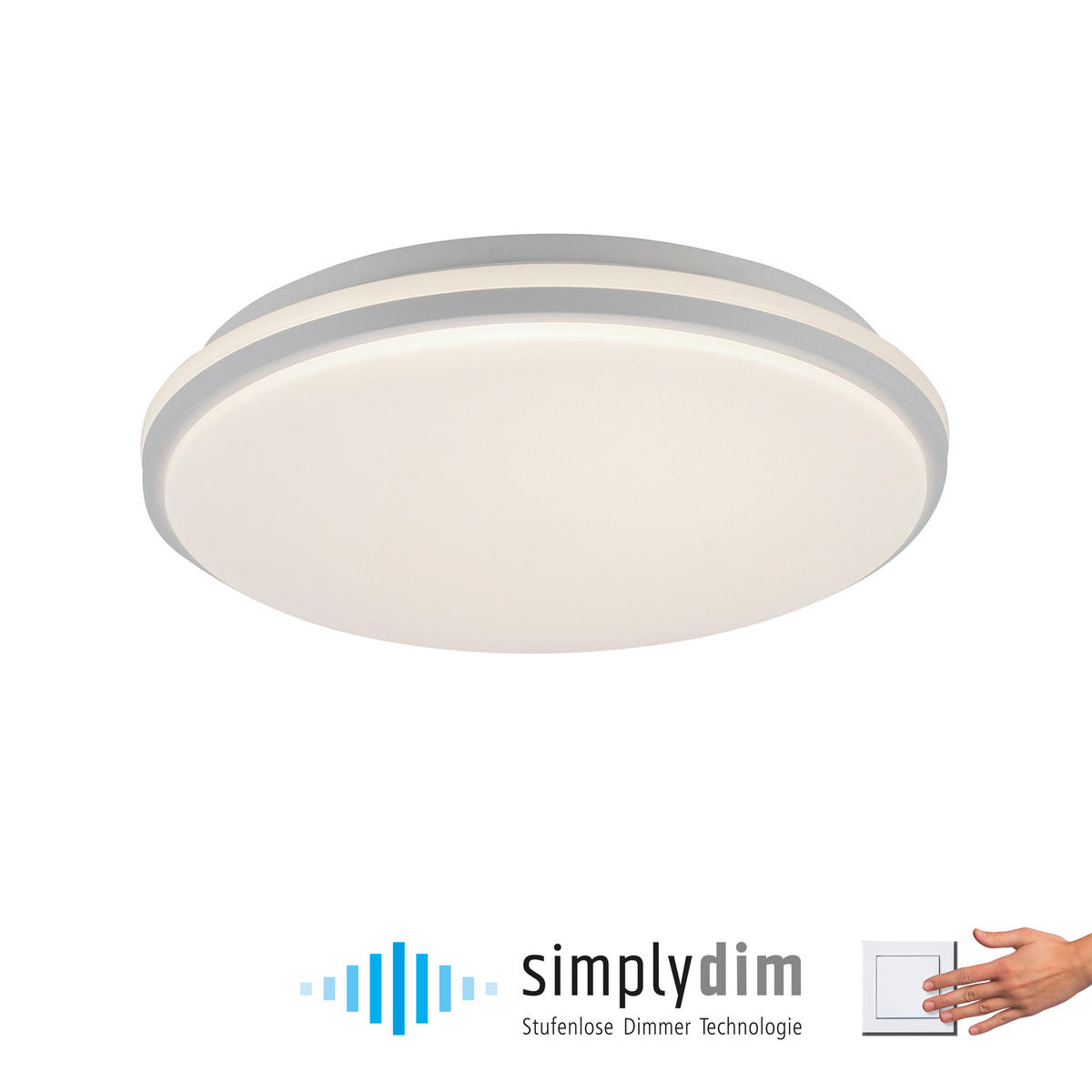 LED-DECKENLEUCHTE 34,5/8/34,5 cm   - Weiß, Basics, Kunststoff/Metall (34,5/8/34,5cm)