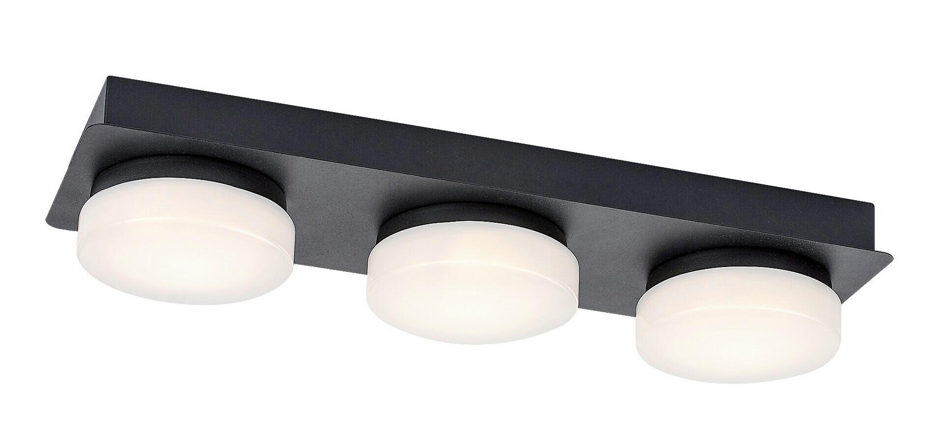KOUPELNOVÉ STROPNÍ SVÍTIDLO, 43/7 cm  - bílá/černá, Basics, kov/plast (43/7cm)