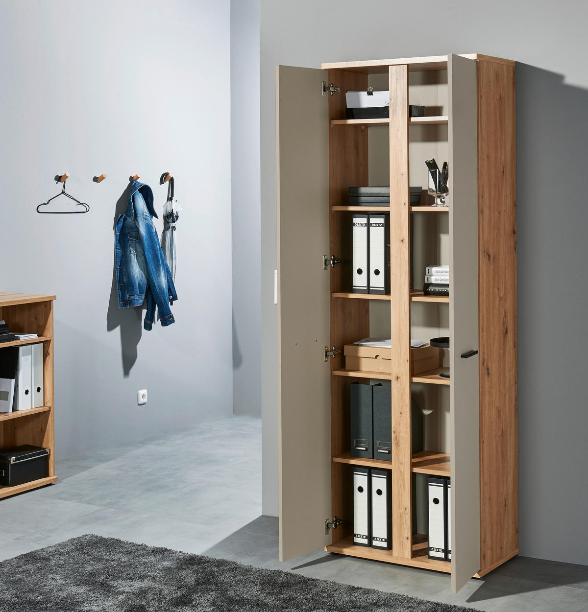 AKTENSCHRANK 68/200/38 cm  - Kaschmir/Eiche Artisan, MODERN, Holzwerkstoff (68/200/38cm) - MID.YOU