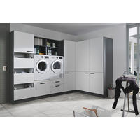 HAUSWIRTSCHAFTSRAUM  in Anthrazit, Weiß  - Anthrazit/Weiß, Basics, Holzwerkstoff (310/190cm) - Express