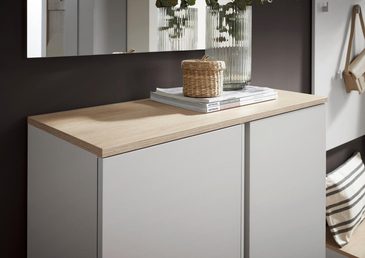 SCHUHSCHRANK 79/113,2/34 cm  - Kaschmir/Eichefarben, Design, Holzwerkstoff/Kunststoff (79/113,2/34cm) - Voleo