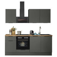 KÜCHENLEERBLOCK Multan  in Graphitfarben  - Schwarz/Graphitfarben, Basics, Holzwerkstoff/Metall (210/211/60cm) - Carryhome